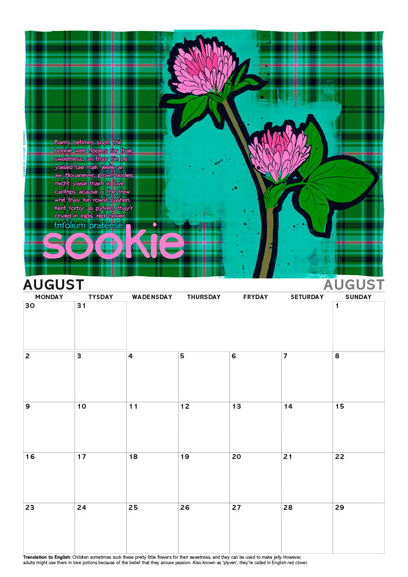 Scots flooers oan tartan – A4 calendar 2027