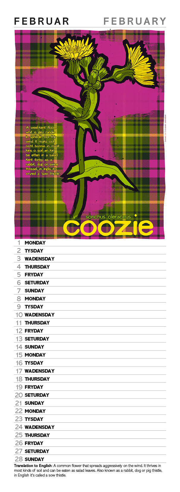 Scots flooers oan tartan – slimline calendar 2027