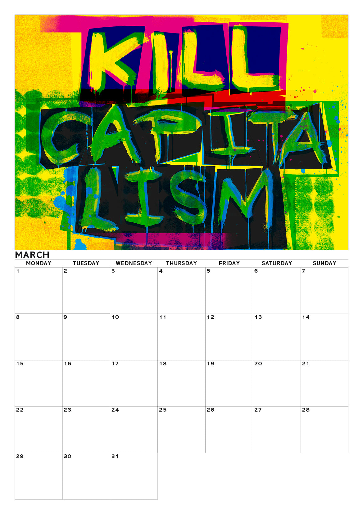 Eat the rich – A3 calendar 2027