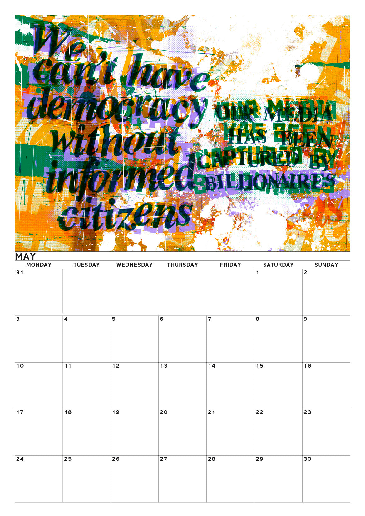 Eat the rich – A3 calendar 2027
