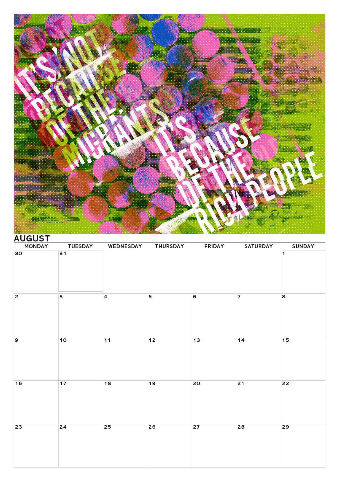 Eat the rich – A3 calendar 2027