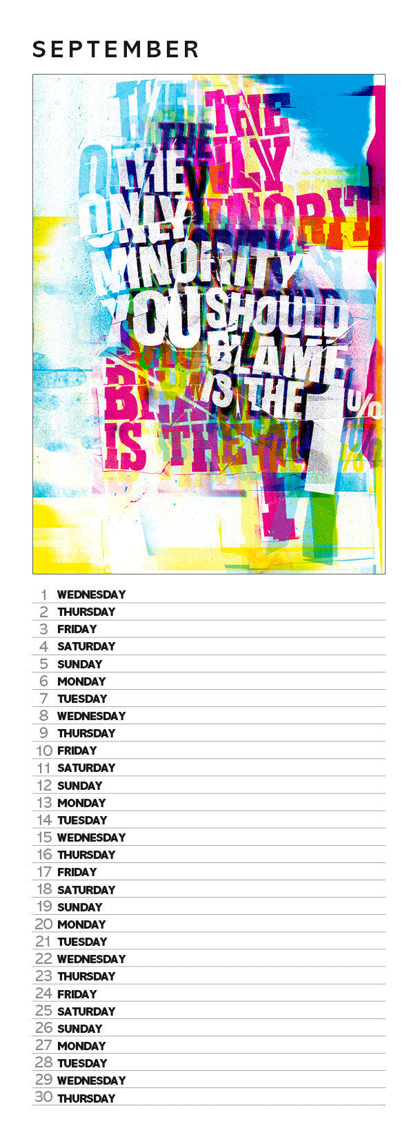 Eat the rich – slimline calendar 2027