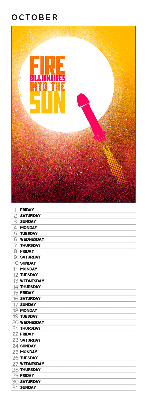 Eat the rich – slimline calendar 2027