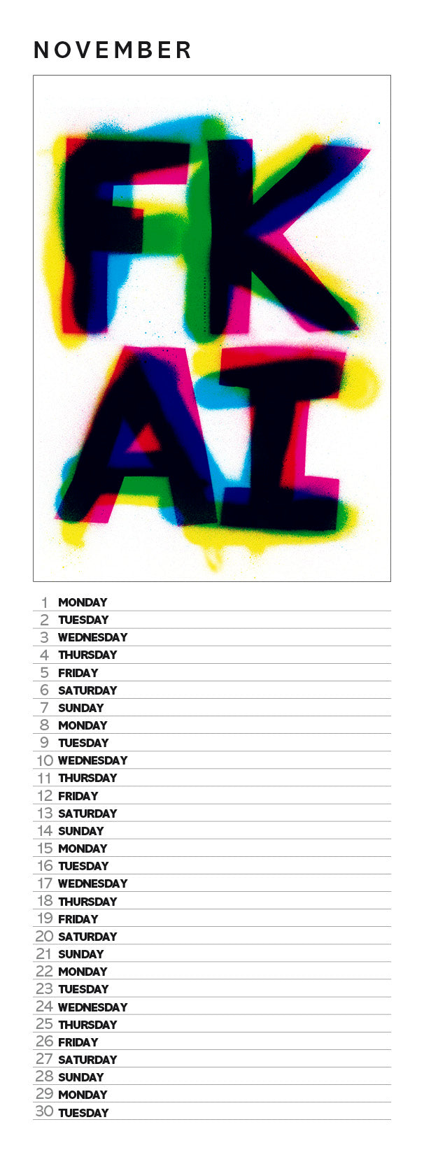 Eat the rich – slimline calendar 2027