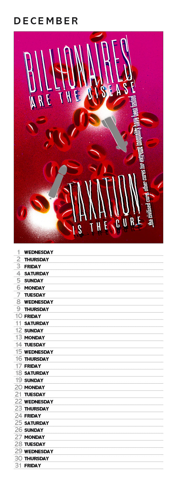 Eat the rich – slimline calendar 2027