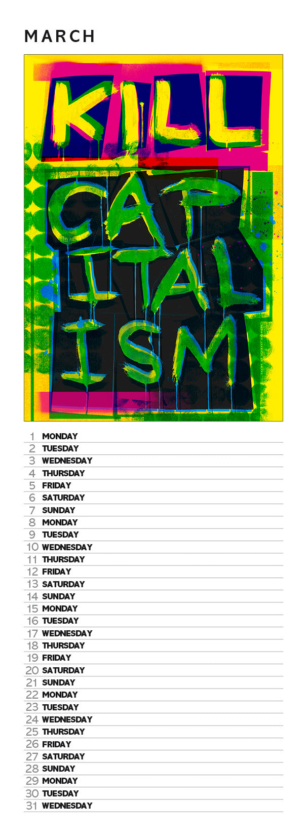 Eat the rich – slimline calendar 2027