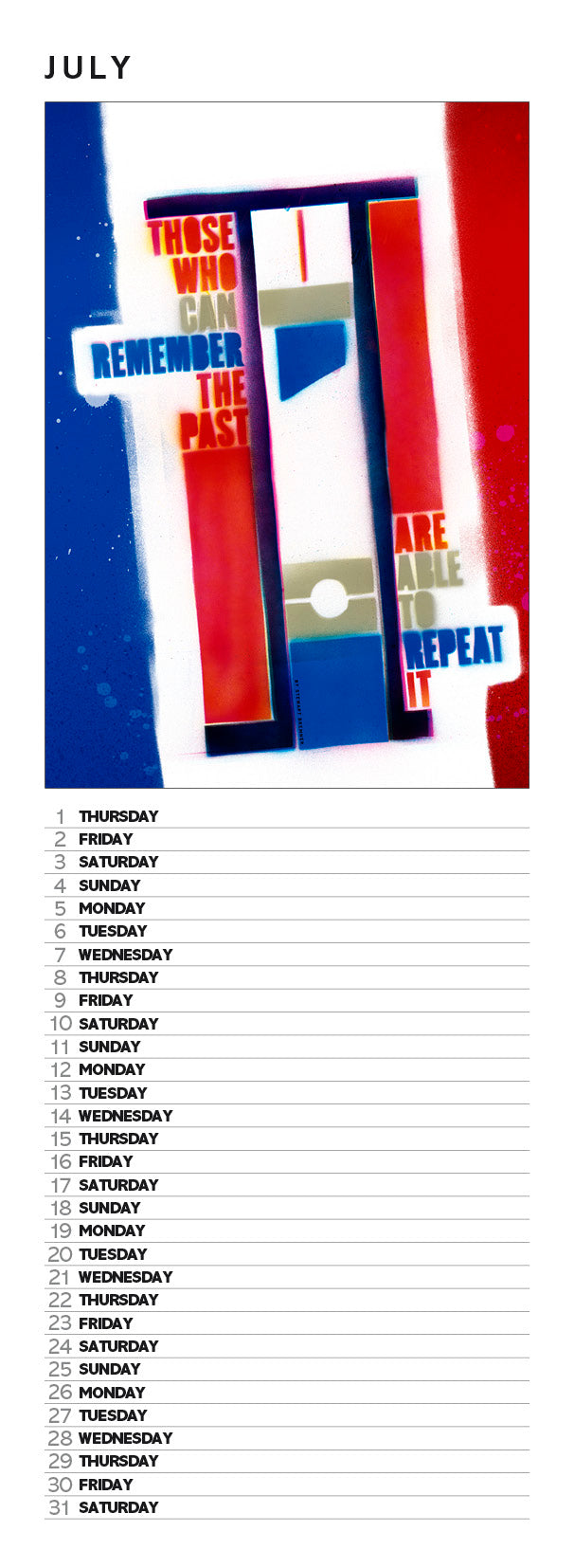Eat the rich – slimline calendar 2027