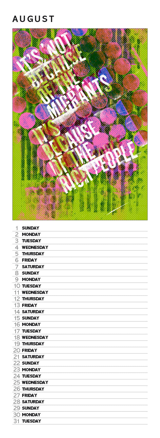 Eat the rich – slimline calendar 2027