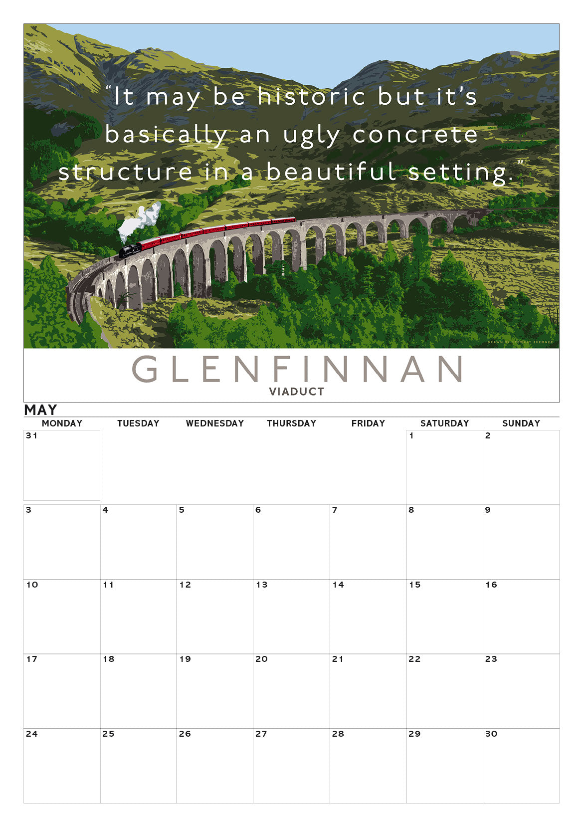 Overrated Scotland – A3 calendar 2027