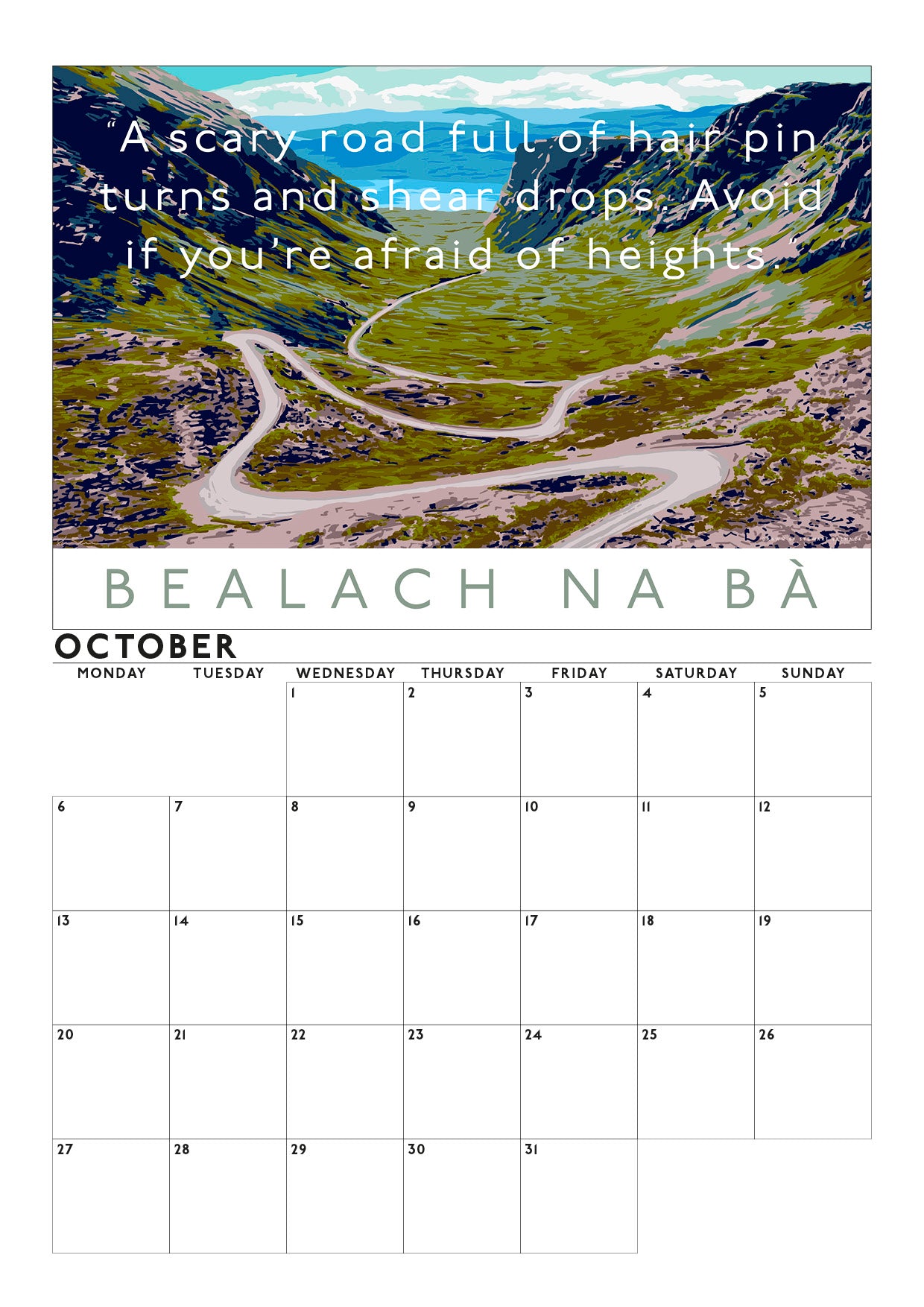 Overrated Scotland – 2025 A4 calendar