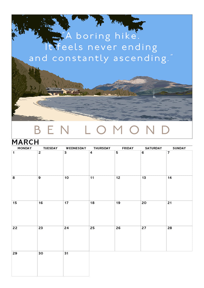 Overrated Scotland – A4 calendar 2027