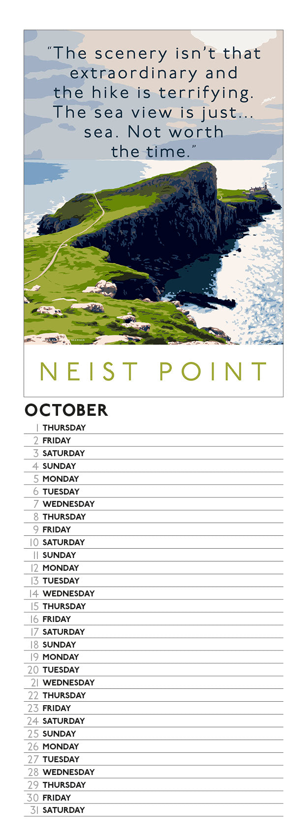 Overrated Scotland – 2026 slimline calendar