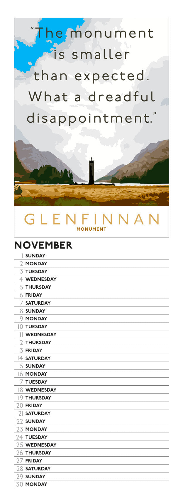 Overrated Scotland – 2026 slimline calendar