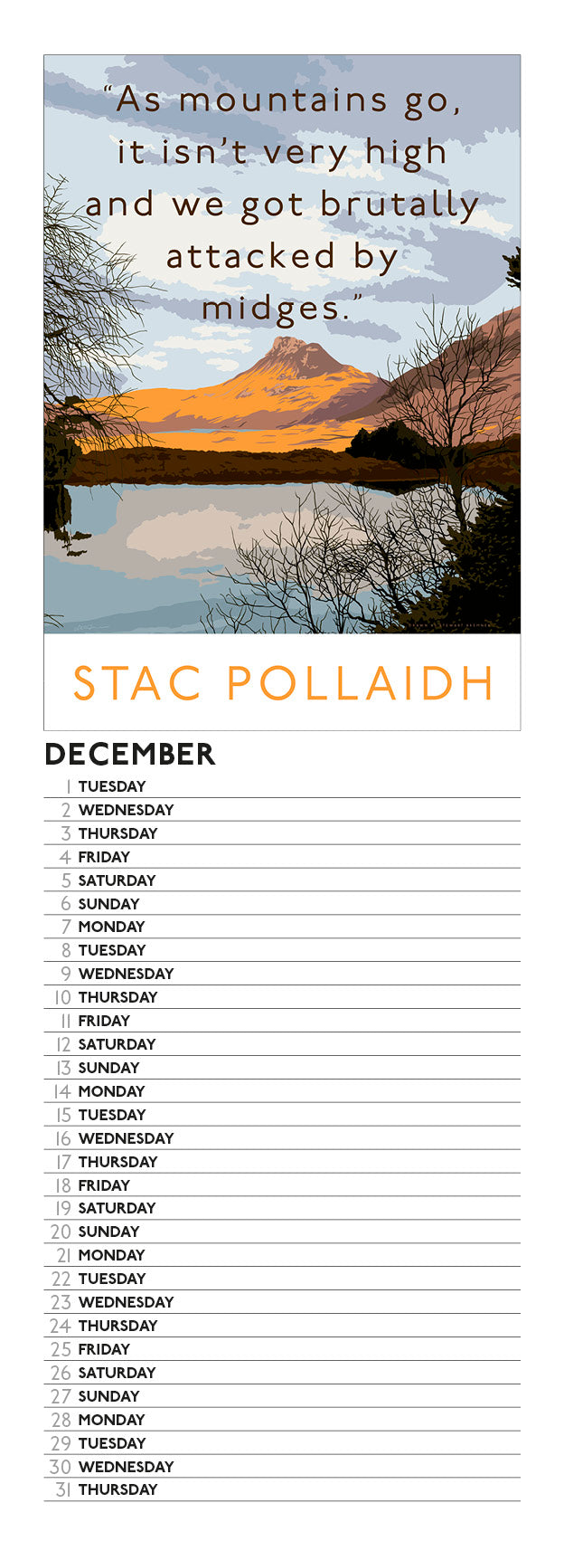 Overrated Scotland – 2026 slimline calendar