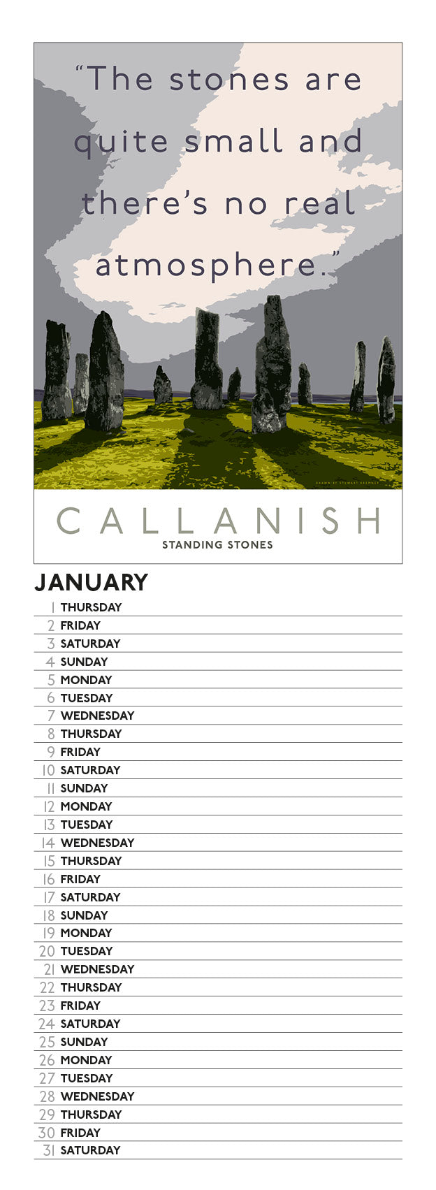 Overrated Scotland – 2026 slimline calendar