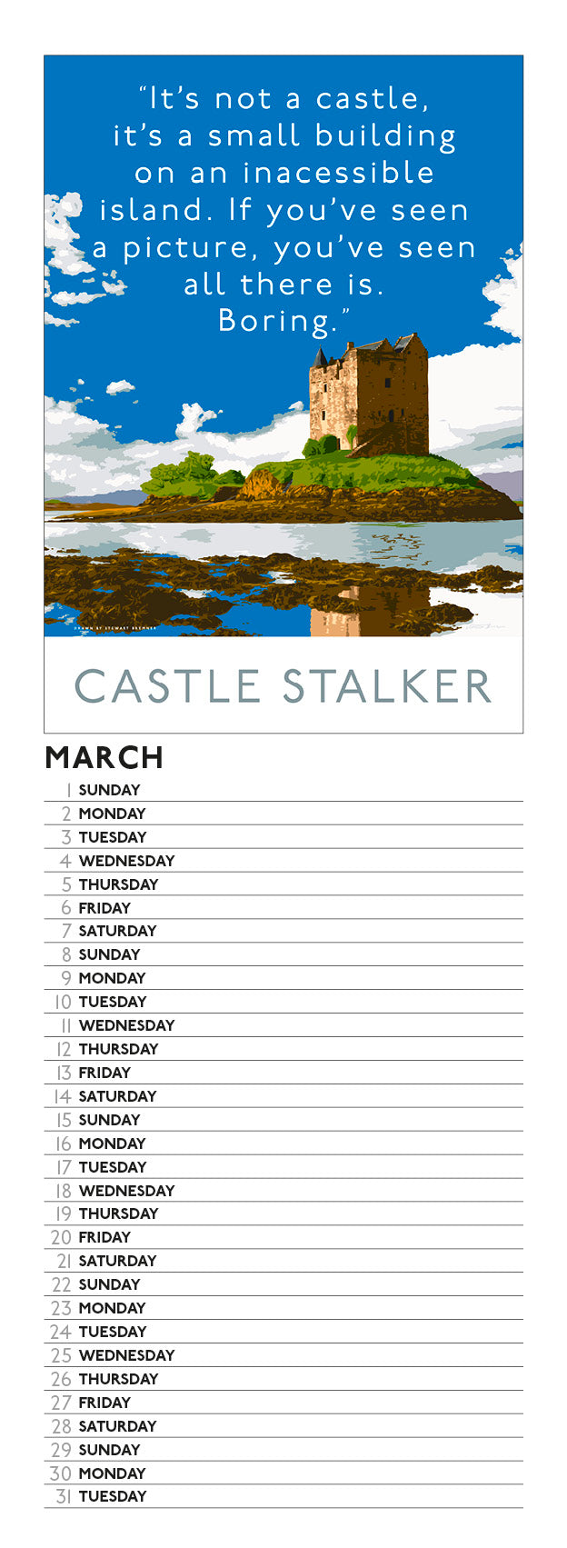 Overrated Scotland – 2026 slimline calendar