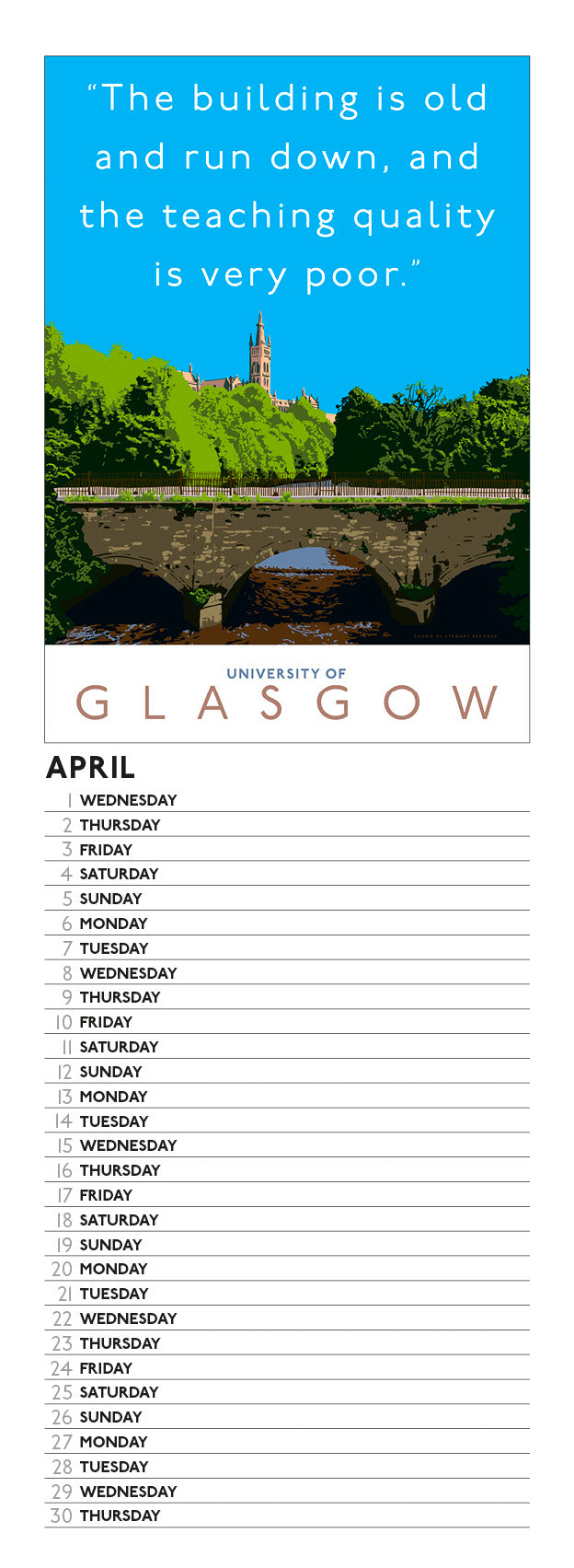 Overrated Scotland – 2026 slimline calendar