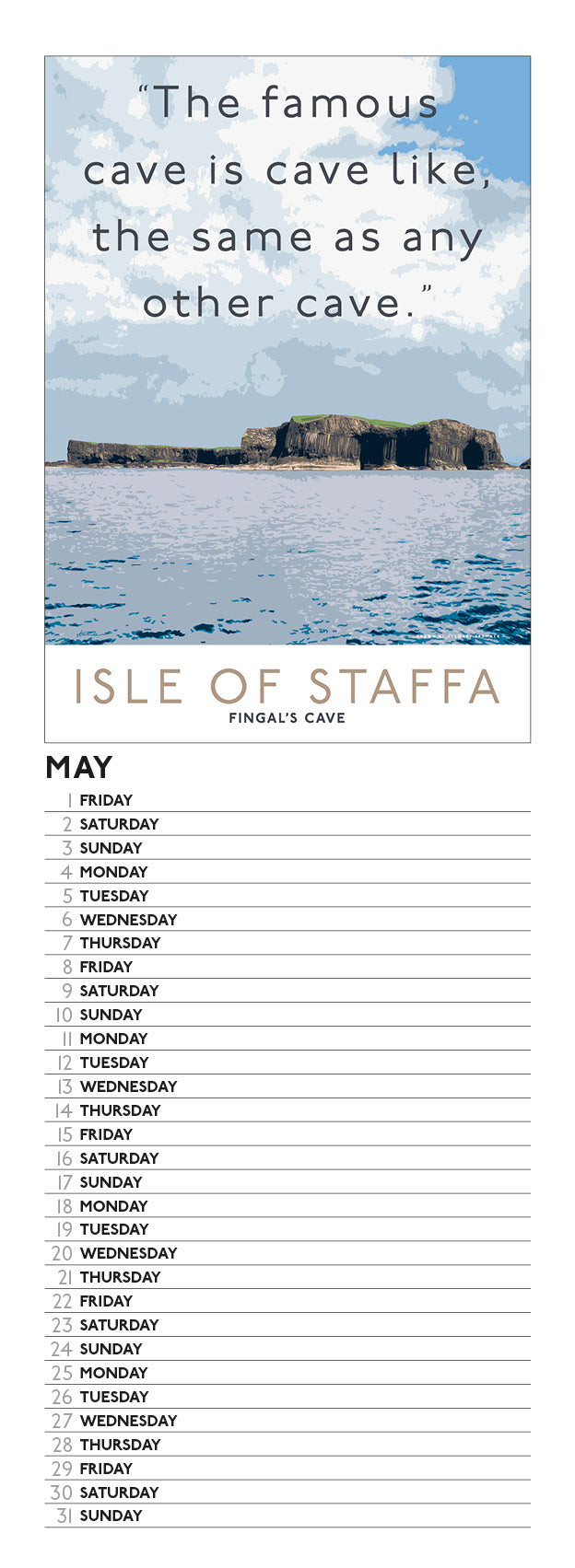 Overrated Scotland – 2026 slimline calendar