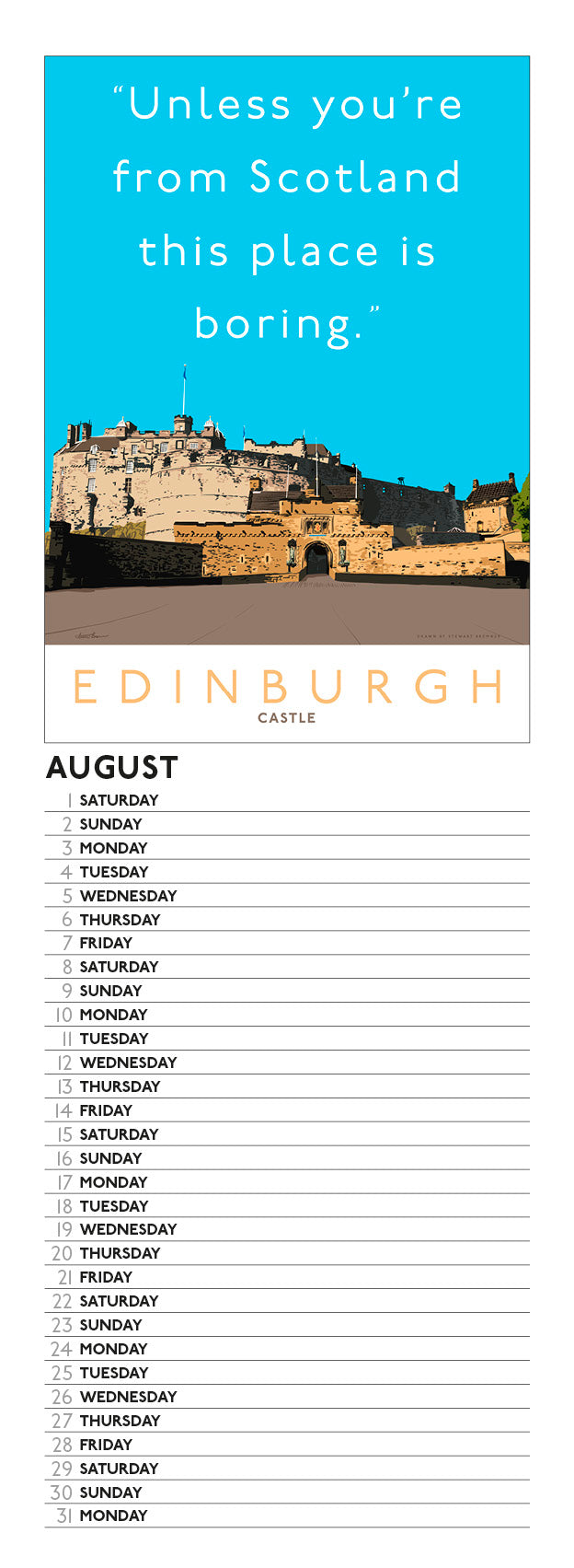Overrated Scotland – 2026 slimline calendar
