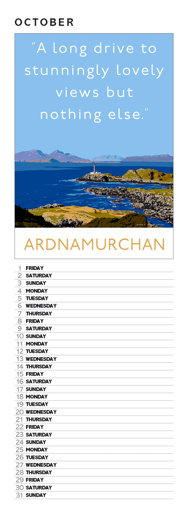 Overrated Scotland – slimline calendar 2027