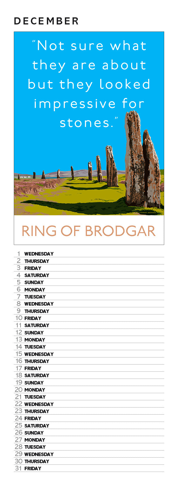 Overrated Scotland – slimline calendar 2027