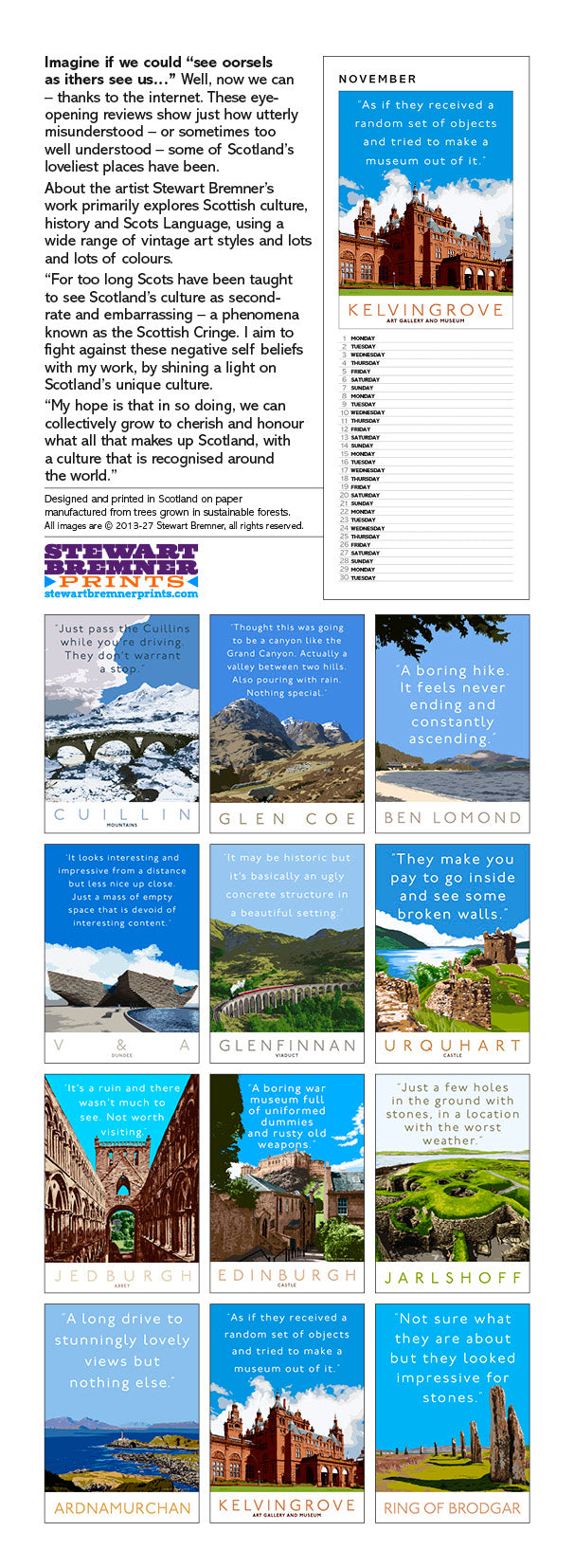 Overrated Scotland – slimline calendar 2027