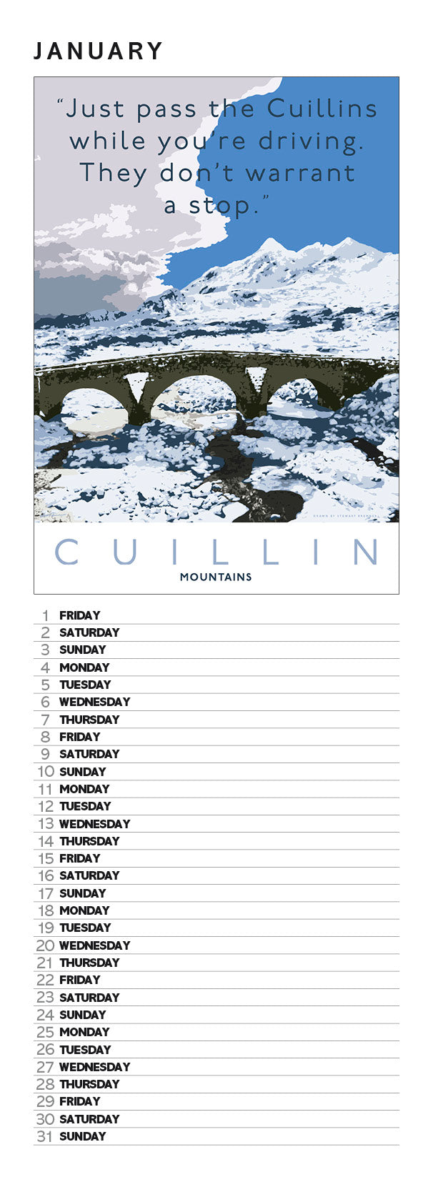 Overrated Scotland – slimline calendar 2027