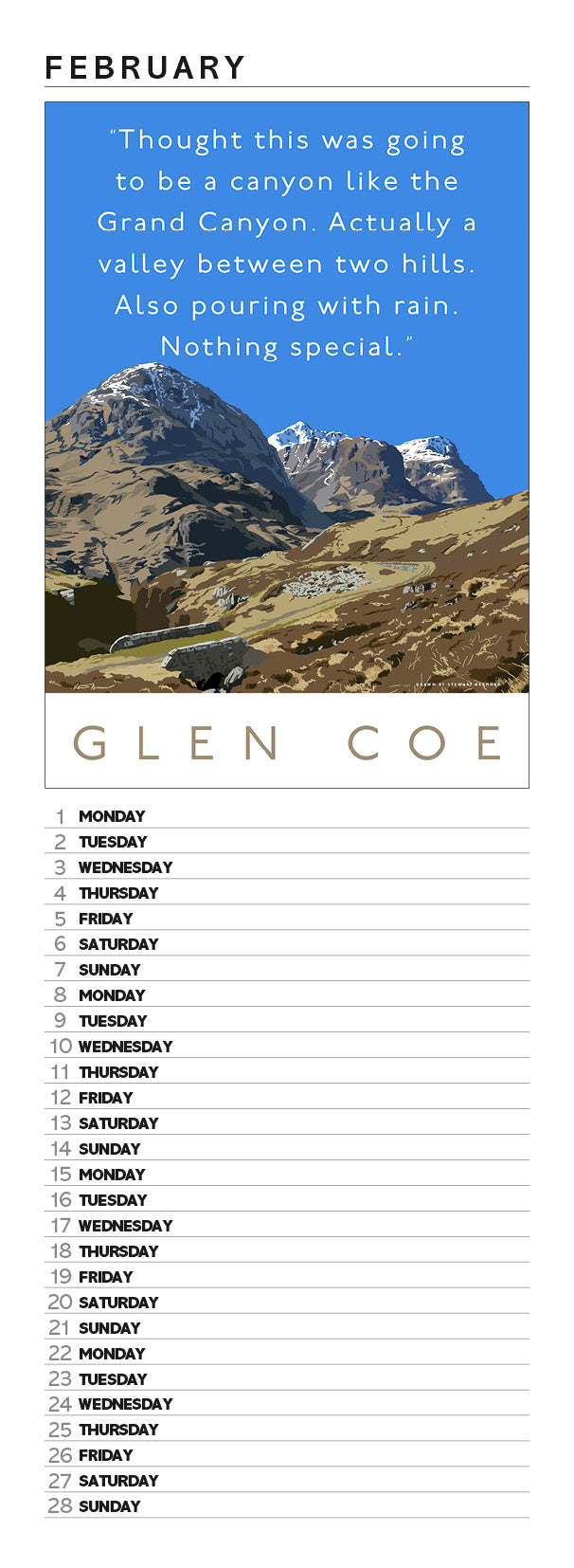 Overrated Scotland – slimline calendar 2027