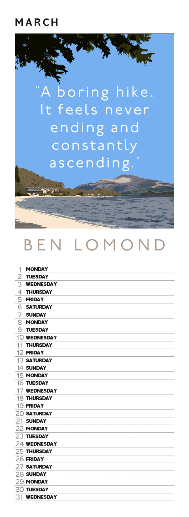 Overrated Scotland – slimline calendar 2027