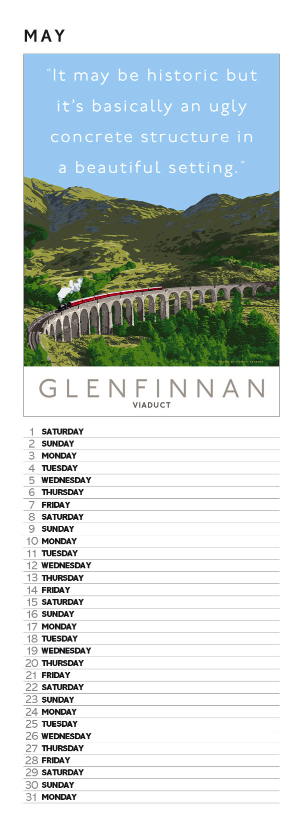 Overrated Scotland – slimline calendar 2027