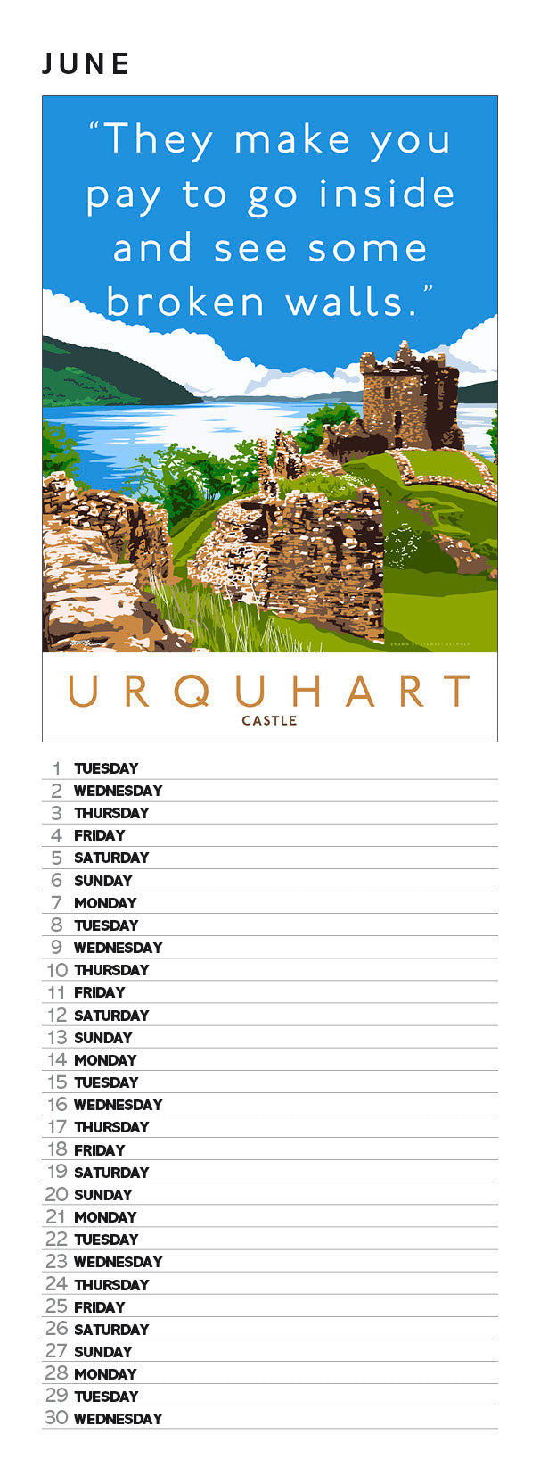 Overrated Scotland – slimline calendar 2027