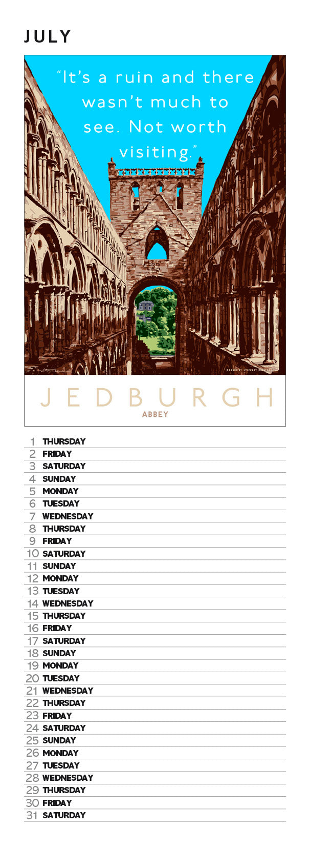 Overrated Scotland – slimline calendar 2027