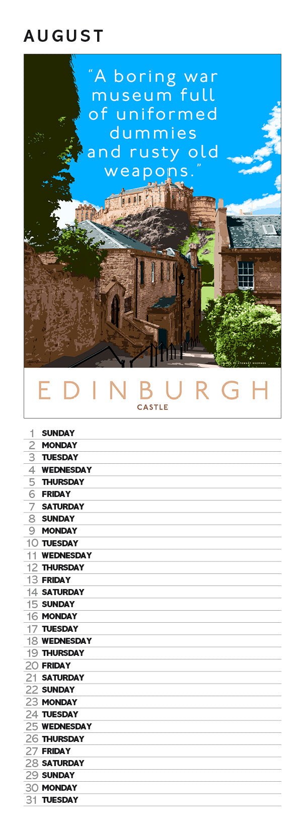 Overrated Scotland – slimline calendar 2027