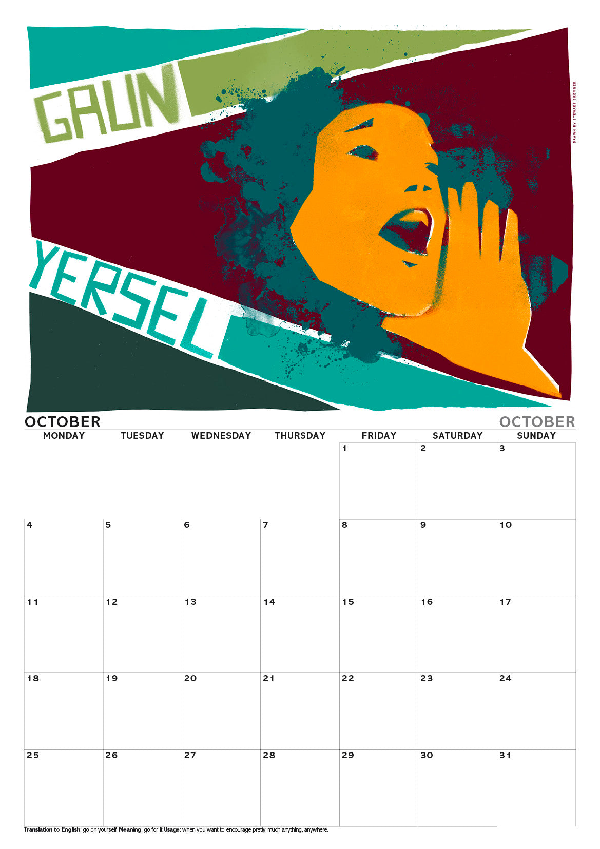 Scots sayings – A3 calendar 2027