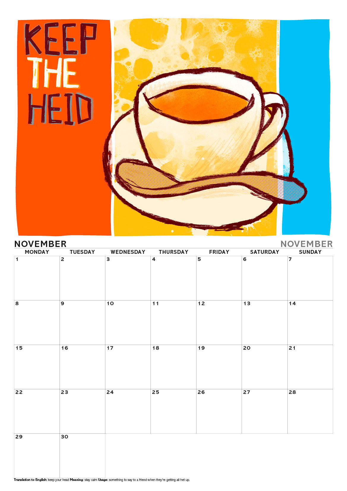 Scots sayings – A3 calendar 2027