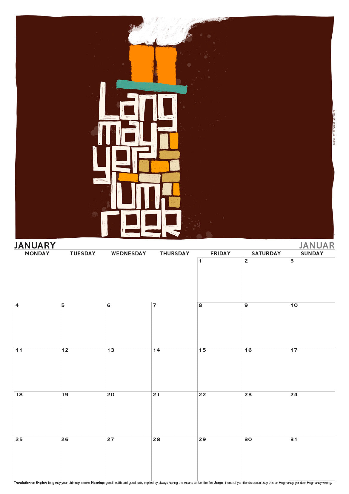 Scots sayings – A3 calendar 2027