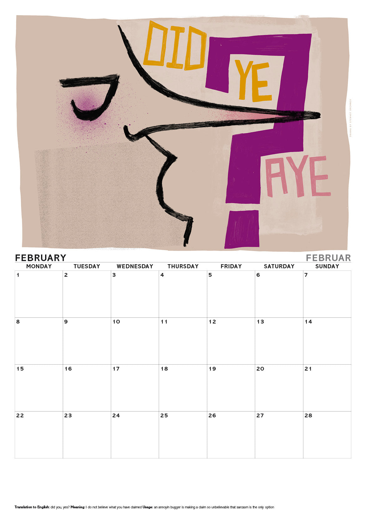 Scots sayings – A3 calendar 2027