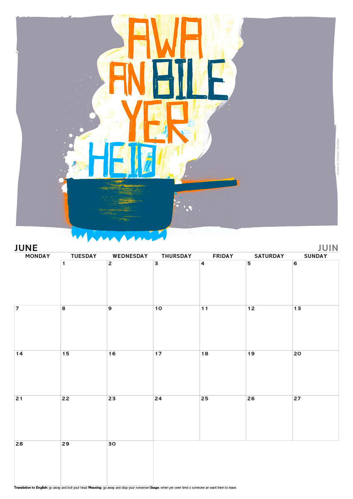 Scots sayings – A3 calendar 2027