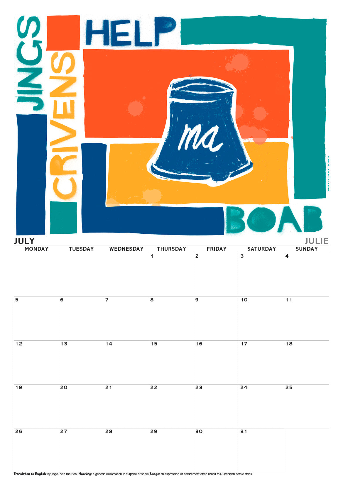 Scots sayings – A3 calendar 2027
