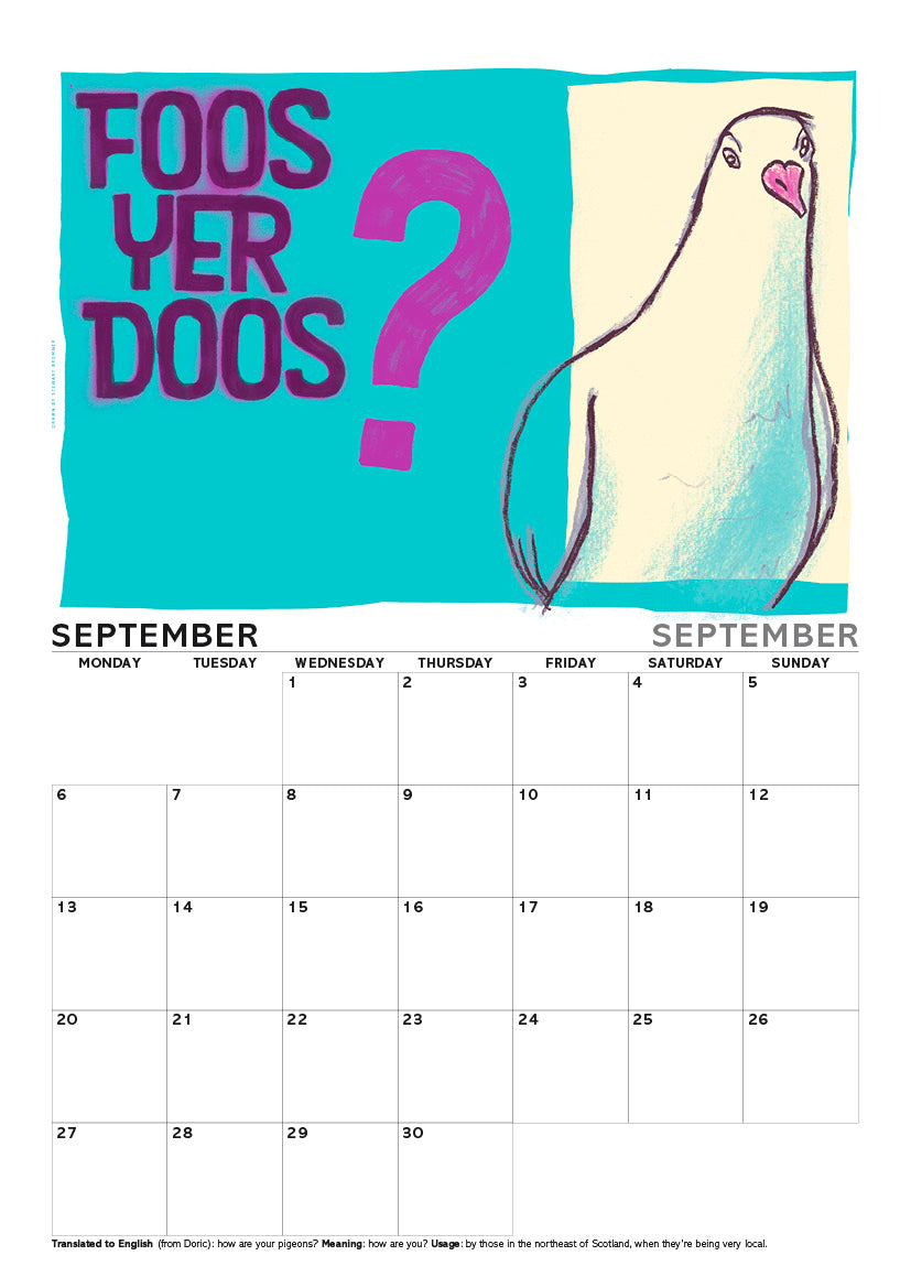 Scots sayings – A4 calendar 2027