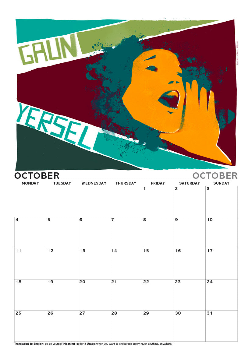 Scots sayings – A4 calendar 2027