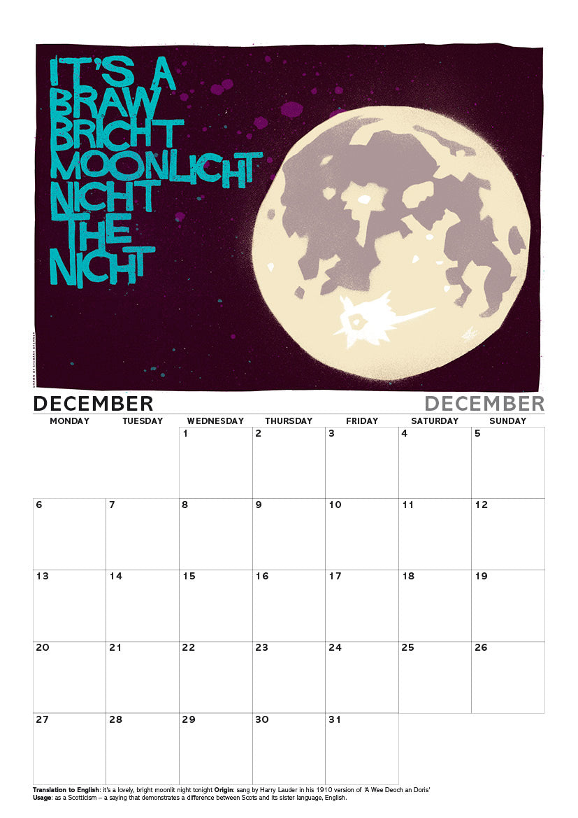 Scots sayings – A4 calendar 2027