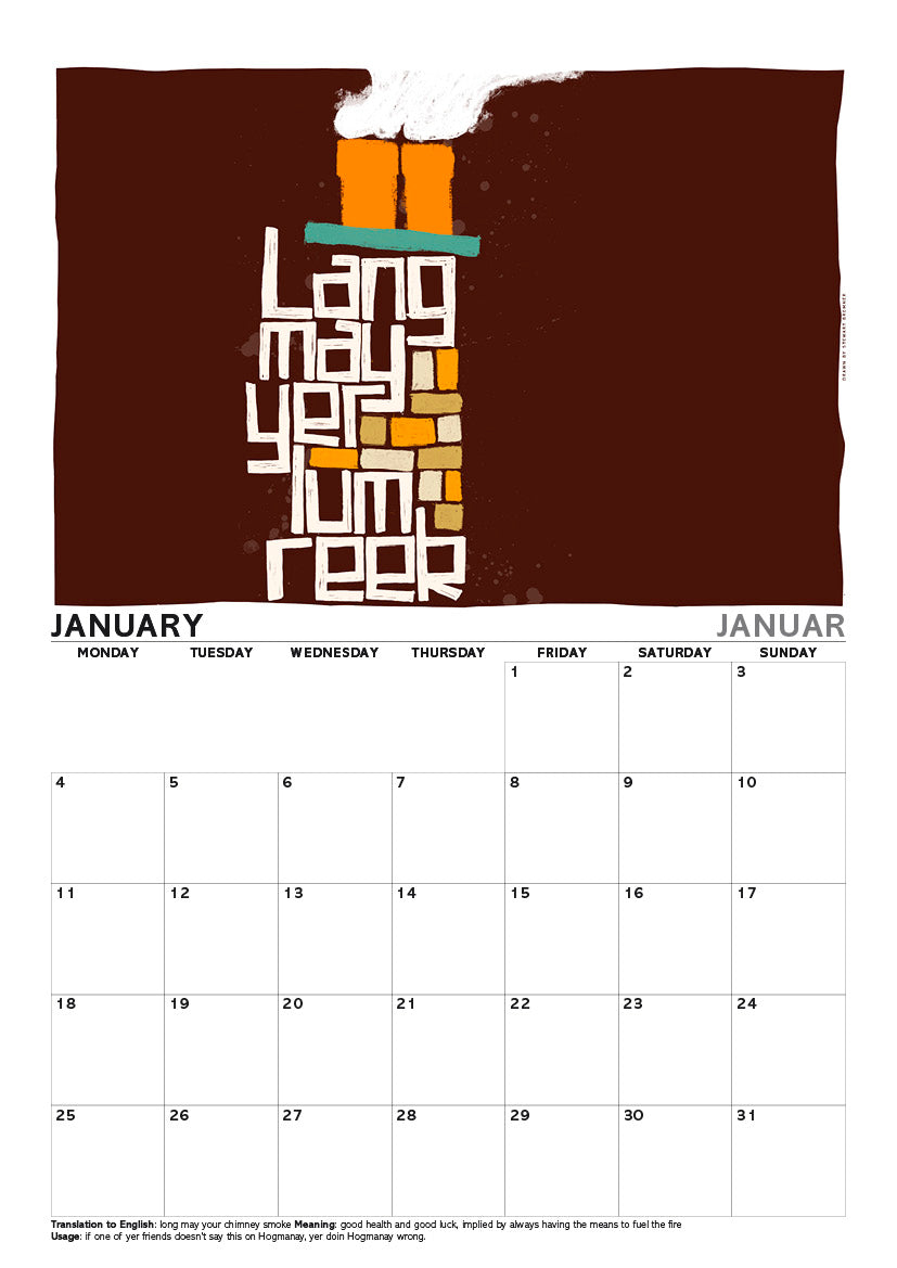 Scots sayings – A4 calendar 2027