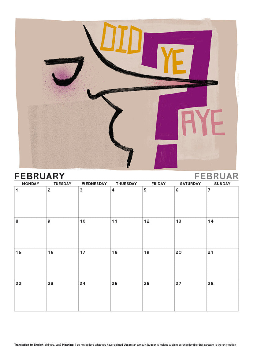 Scots sayings – A4 calendar 2027