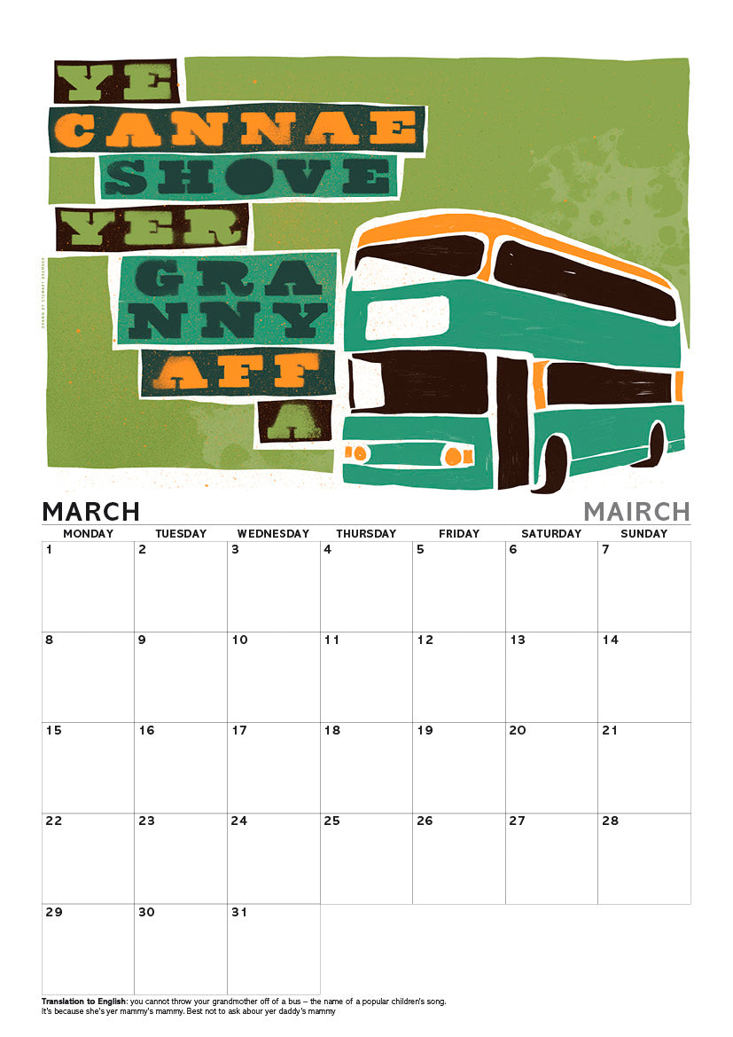 Scots sayings – A4 calendar 2027