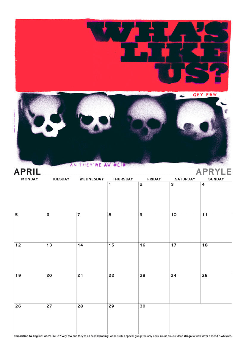 Scots sayings – A4 calendar 2027
