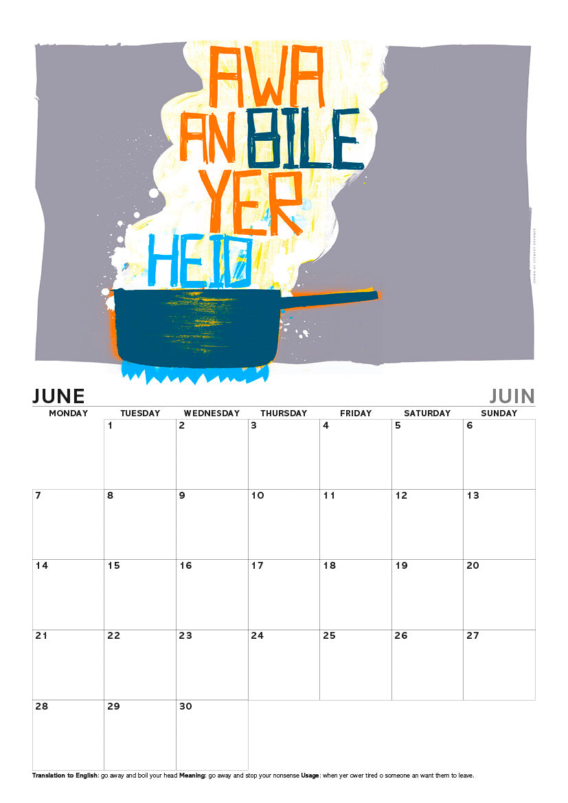 Scots sayings – A4 calendar 2027
