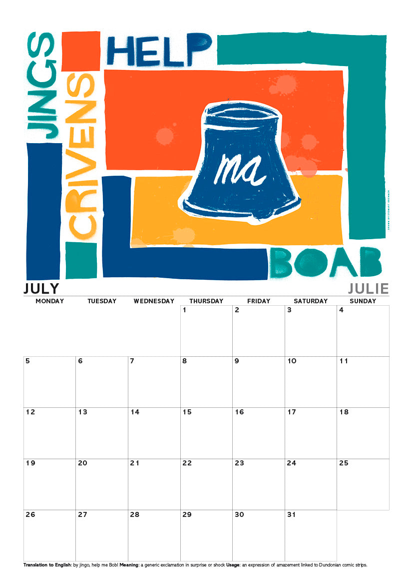 Scots sayings – A4 calendar 2027