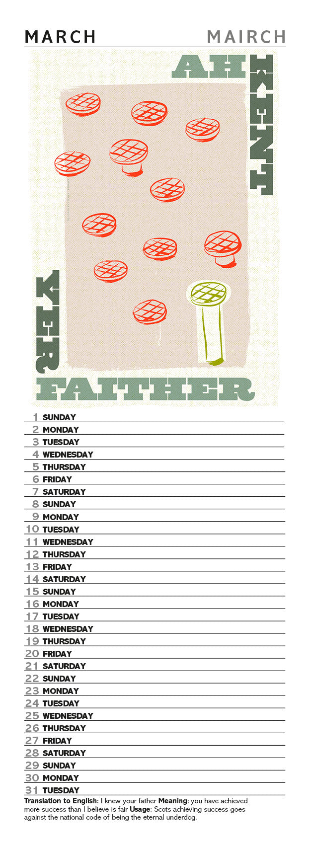 Scots Sayings – 2026 slimline calendar
