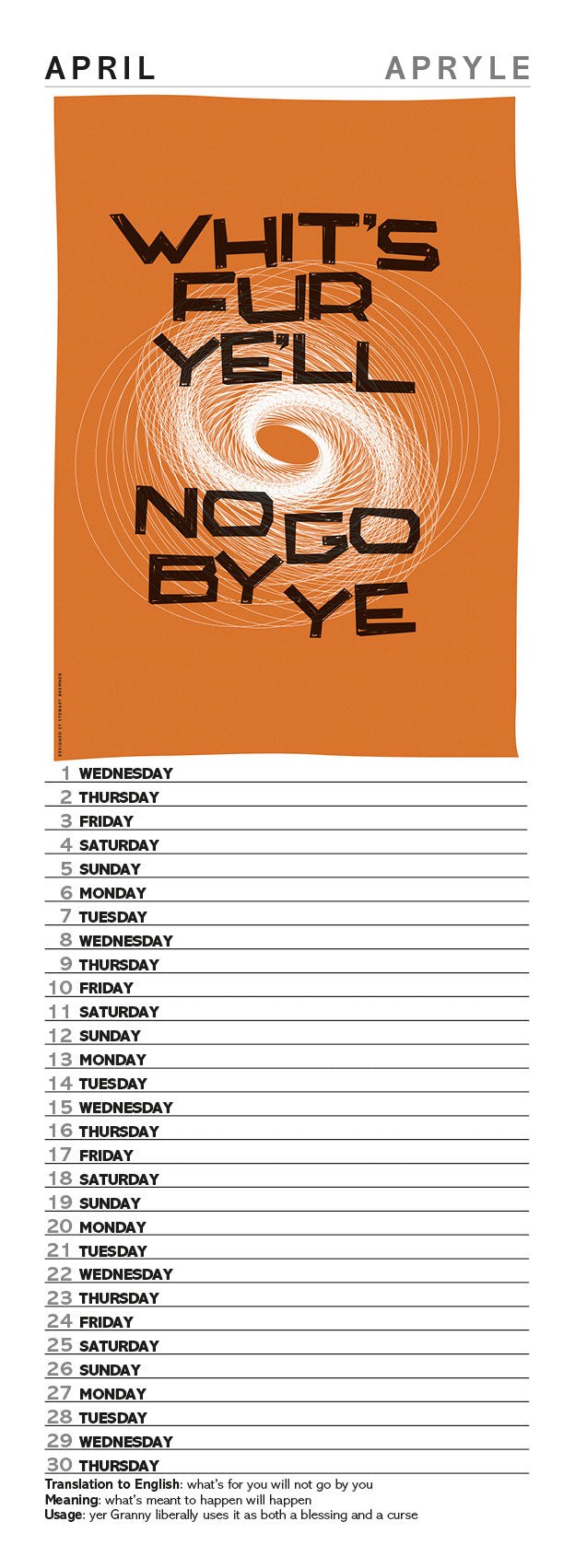 Scots Sayings – 2026 slimline calendar